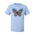 thumbnail image 2 of Wild Bobby, Colorful Butterfly Oh Butterfly On Whispering Wings Animal Lover Men's Graphic T-Shirt, Light Blue, X-Large, 2 of 3