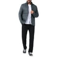 thumbnail image 2 of INSPIRE CHIC Men's Winter Solid Color Stand Collar Zipper Quilted Puffer Jacket 2XL Gray, 2 of 6