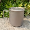 thumbnail image 2 of Camping Mug Titanium Cup Tourist Tableware Picnic Utensils Outdoor Kitchen Equipment Travel Cooking Set Cookware,750ML, 2 of 7