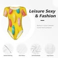 thumbnail image 4 of Rateoe Easter eggs (2) Printed Women Rash Guard Short Sleeve,Tummy control Swimsuit Surfing Swimsuit Bathing Suit Short-sleeved Onesie UPF 50+-Large, 4 of 7