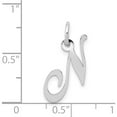 thumbnail image 3 of 14K White Gold Small Fancy Script Letter N Initial Charm Made In United States yc651n, 3 of 6