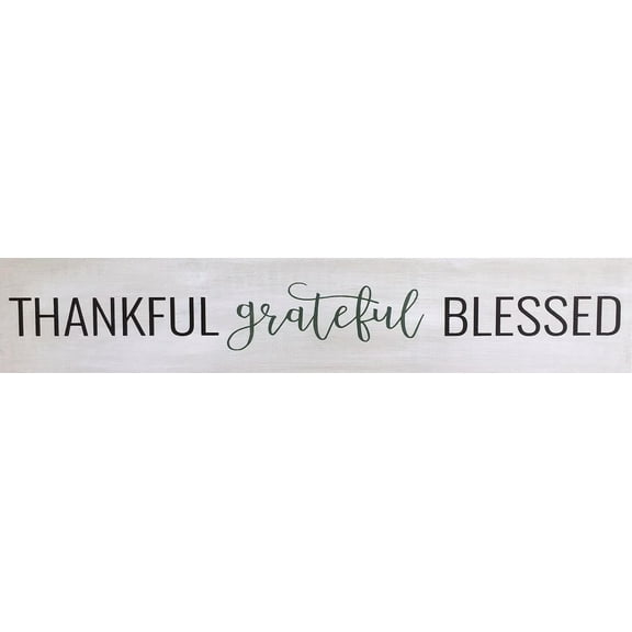 Cskhip Vintage Primitive Funny Decor Thankful Grateful Blessed Farmhouse Farmhouse Rustic Wood Sign 6x16 inch