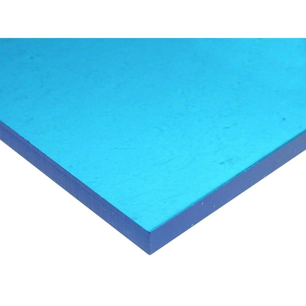 1/4" (6mm) Transparent Blue Acrylic Plexiglass Sheet 12"x12" Cast (0.