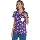 thumbnail image 2 of Scrub Tops LOMON con cuello en V estampado de suaves dibujos animados de animales XXL, 2 of 6