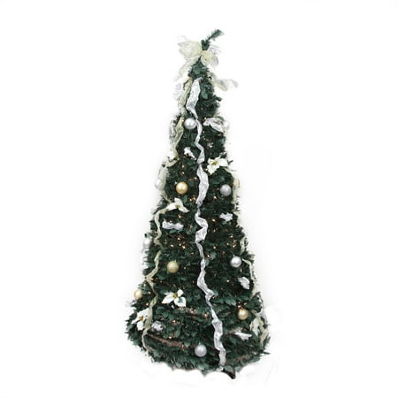 6 pre lit silver and gold decorated pop up artificial christmas tree - Pop Up Christmas Tree With Lights And Decorations 6 pre lit silver and gold decorated pop up artificial christmas tree - Pop Up Christmas Tree With Lights And Decorations