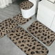 thumbnail image 4 of Set de 5 piezas para esterillas de baño antideslizantes y suaves - felpa de terciopelo polar, alfombras súper absorbentes y lavables en gris oscuro y marrón para suelo de baño, 4 of 9