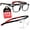 Black & Red, variant on NoCry Tinted Safety Glasses Over Eyeglasses for Men and Women with Anti Scratch Wraparound Lenses — UV400 and ANSI Z87 Certified — Adjustable Temples with Anti-Slip Tips — Great for Shooting