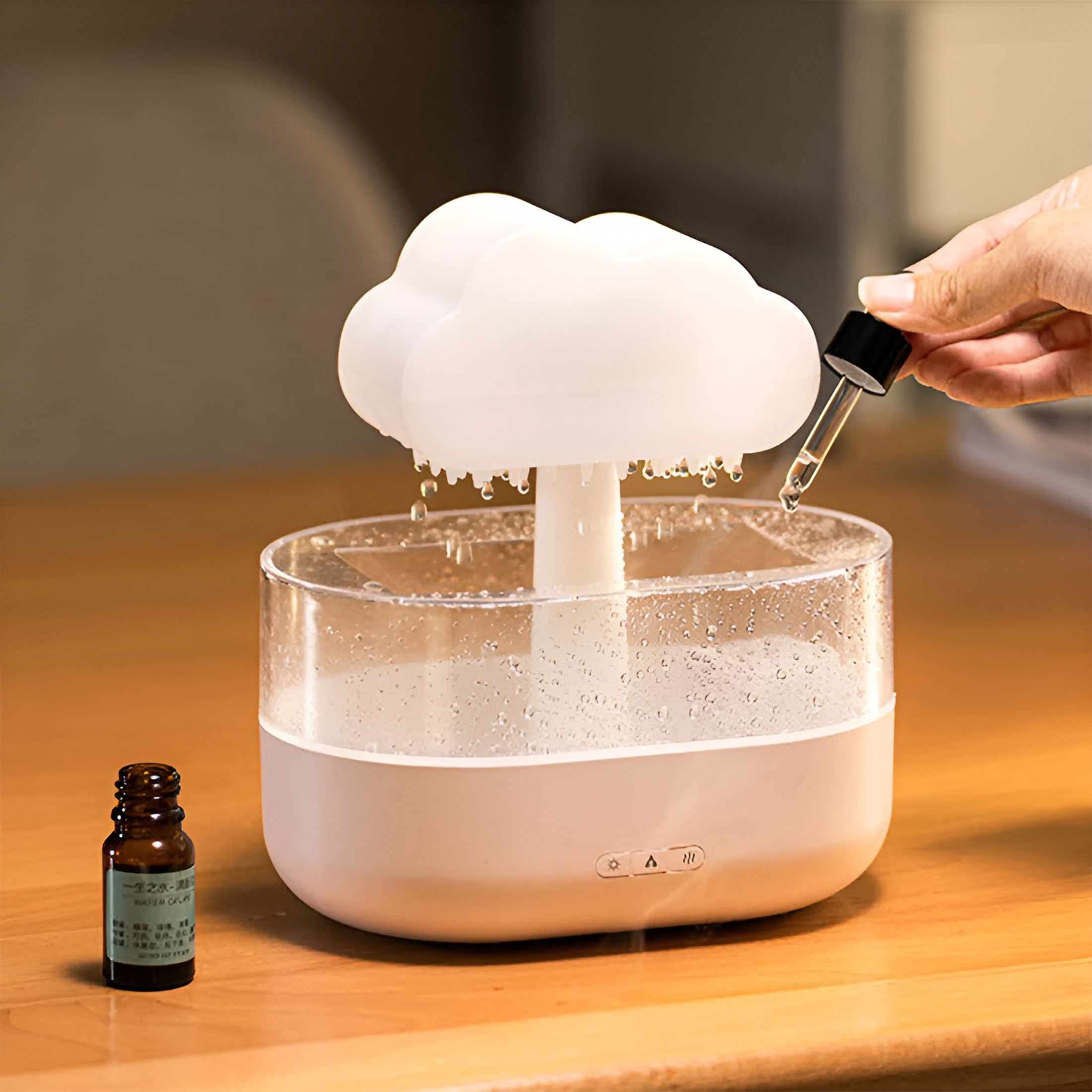 HIBIBUD 2026 New Rain Cloud Humidifier Water Oil Diffuser with 7 Colors Led Lights Raining Cloud Night Light for Sleeping Relaxing Home Office Baby Humidifiers