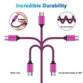 thumbnail image 3 of Micro USB Cable 6ft 5pack,USB A to Micro USB Cable Nylon Braided Phone Micro USB Charging Cable USB Charger Cable Android Charging Cable Cords USB to USB Micro Cable 6ft,White+Blue+Purple+Rose+Green, 3 of 7