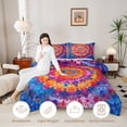 thumbnail image 3 of Erosebridal Boho Mandala Full Size Comforter Sets, Bohemian Tie Dye Bedding Sets, Navy Orange, Black Reversible 3pcs, 1 Comforter and 2 Pillowcases, 3 of 6