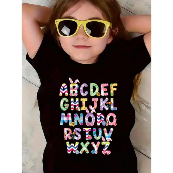 Happy Easter Day Alphabet Abcs Elemeno For Teacher Student Kids T-Shirt Graphic T-shirts for boys and girls