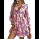 thumbnail image 1 of Vestido de Verano de Tirantes Acampanado con Cuello en V y Mangas Largas para Mujer Púrpura S, 1 of 9