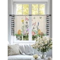 thumbnail image 4 of Easter Sheer Curtains 45 Inch Length 2 Panels Set Window Treatments, Country Rabbits Eggs Floral Leaves Butterfly Plaid Rod Pocket Semi Curtains for Living Room/Bedroom/Kitchen Décor, 104"W x 45"L, 4 of 7