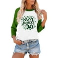 thumbnail image 3 of Ohufall 3/4 Sleeve Shirts for Women St Patricks Day Shirt Crewneck T-shirts 2026 Trendy Plus Size Raglan Tops, S-5XL, 3 of 4