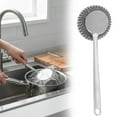 thumbnail image 2 of Metal Scrubber,Steel Wool Scrubber with Handle,Cast Iron Scrubber, Stainless Steel Scrubber,Long Handle Stainless Pot Brush, Remove Dirt for Cleaning Stoves, Sinks, Dishes, Grills, Bowls(Silver), 2 of 7