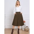 thumbnail image 4 of DARING DIVA Women's High Waist A Line Midi Skirts with Pockets XL Brown, 4 of 6