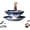 Blue and White Mark, variant on Umbrella Shape Ceramic Tea Strainer - Chinese Blue & White Porcelain Loose Leaf Tea Filter with Rotating Design, Multi-Purpose Tea Infuser for Gong Fu Tea & Coffee Brewing (Peony Mark)