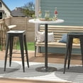 thumbnail image 7 of Bistro Pub Table Round Bar Height Cocktail Table Metal Base MDF Top Obsidian 23.8-Inch Top, 39.5-Inch Height (1, Black-1), 7 of 7
