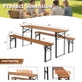 thumbnail image 4 of Ktaxon 6' Wooden Outdoor Folding Patio Camping Picnic Table Set with Bench, Brown, 4 of 9