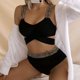 thumbnail image 5 of WILLBEST Traje de Baño de 2 Piezas para Mujer, conjunto de Bikini para Mujer, Traje de Baño Sin Mangas, Traje de Baño de Cintura Media, Cuello En V Profundo, Tirantes Anchos, Gancho Trasero de Malla, 5 of 7