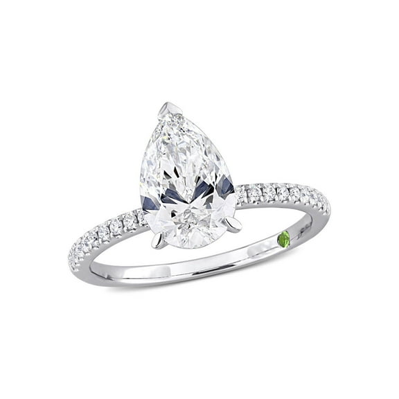 2.16 Carat (Ctw VS1-VS2, G-H) Lab-Grown Diamond Pear-Cut Engagement Ring in 14k White Gold for Women