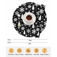 thumbnail image 6 of 13 Inch Round Placemats Set of 6, Black White Christmas Non Slip Heat Insulation PP Table Mats, Xmas Tree Snowflake Winter Abstract Washable Place Mats for Kitchen Dining Party Table Decor, 6 of 7