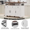 thumbnail image 6 of Harper & Bright Designs Farmhouse Kitchen Island with Drop Leaf and Wheels, Kitchen Storage Cart with Drawers and Internal Iron Shelf, Rolling Kitchen Island with Power Outlet, White, 6 of 17