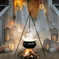thumbnail image 4 of Outdoor Halloween Large Witch Cauldron Decoration with Tripod Stand, LED Timer Lights, 12-LED Fogger, Plastic Witch Pot Yard Display, Porch Decor, 4 of 9