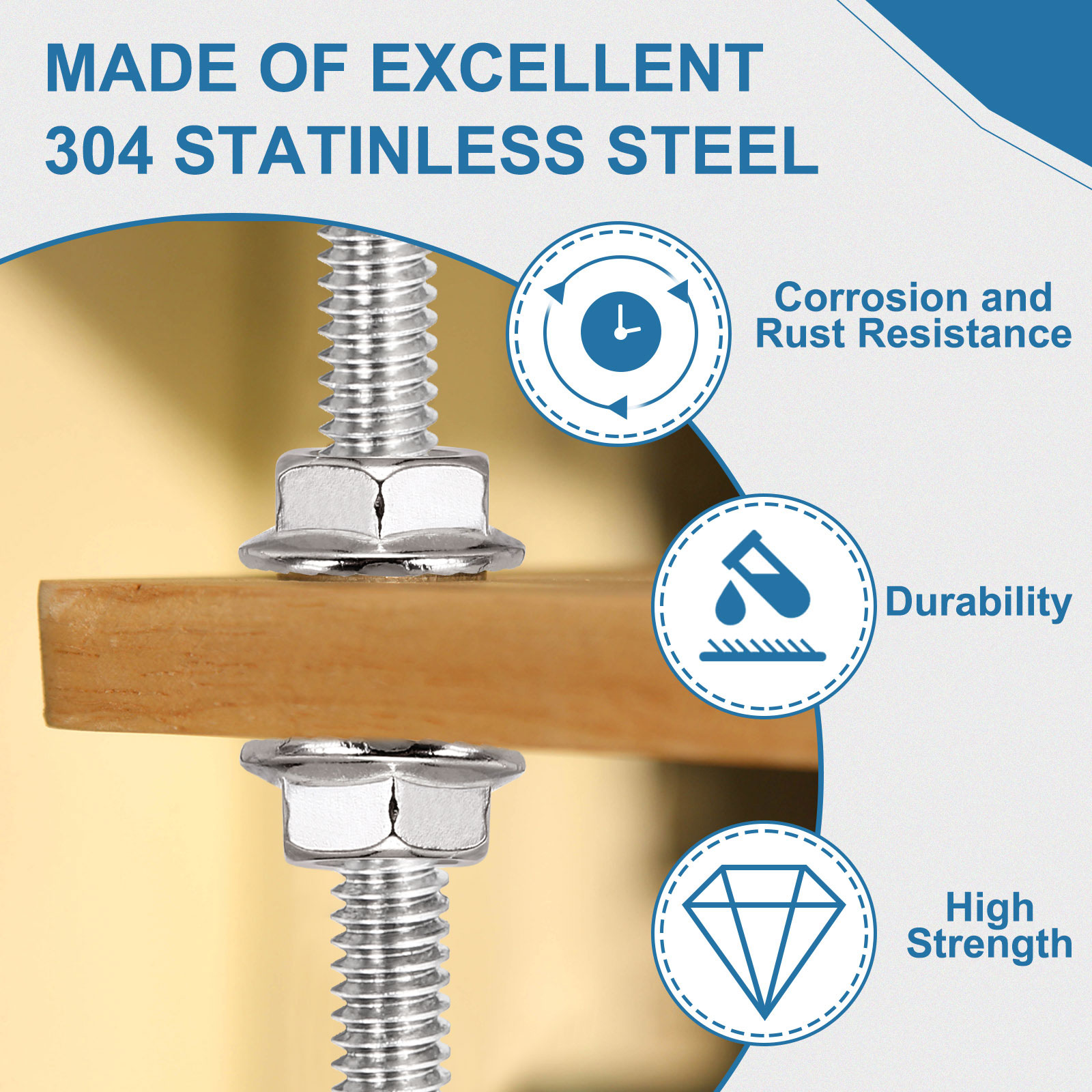 Uxcell 2 Set M4 x 0.7mm Fully Threaded Rods 7 Size, 304 Stainless Steel All Threaded Rod Metric Right Hand Threads with 28Pcs Flange Nut for Clamps Hangers U-Bolt