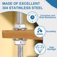 thumbnail image 4 of Uxcell 2 Set M4 x 0.7mm Fully Threaded Rods 7 Size, 304 Stainless Steel All Threaded Rod Metric Right Hand Threads with 28Pcs Flange Nut for Clamps Hangers U-Bolt, 4 of 6