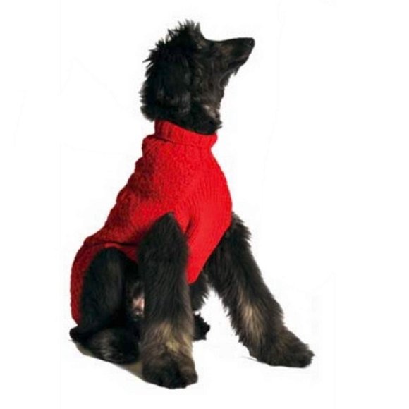 Chilly Dog Red Cable Dog Sweater, XX-Large