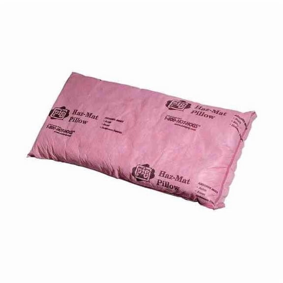 Pig Sorbent Pillow, 6 gal, 8 in x 17 in, Harsh Chemicals, Pink, 10 PK PIL307