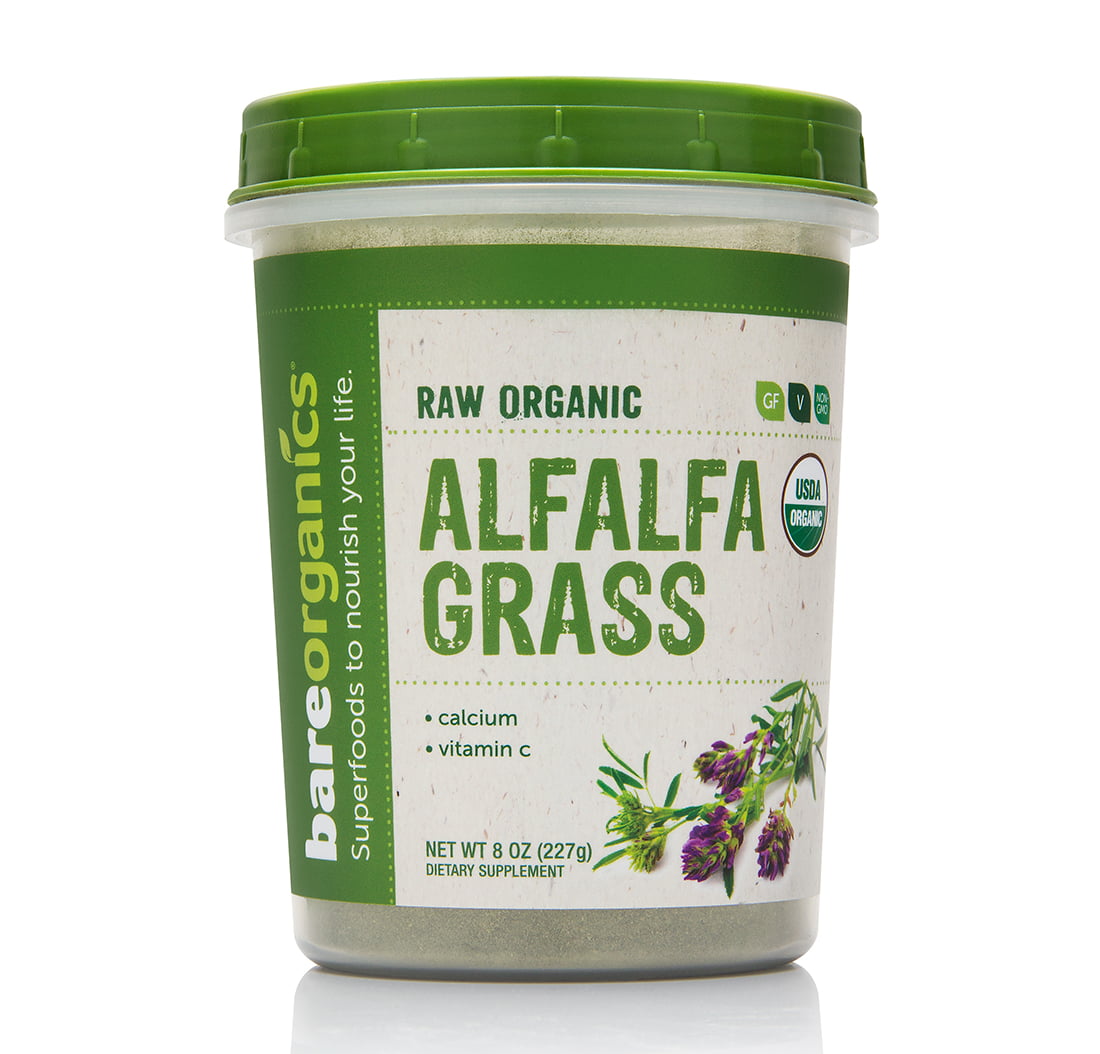 BAREORGANICS Alfalfa Grass Powder (Raw - Organic ...