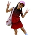 thumbnail image 5 of Summer Outfits for Children Girls Size 7 Cute Preppy Two Piece Outfits Activewear Athletic Tank Top and Y2K Skirts Clothing Sets Wine 12-13 Years, 5 of 6