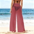 thumbnail image 5 of YFNNUP Women's Wide Leg Palazzo Pant Elastic Waist Lounge Trouser Sheer Mesh Chiffon Trousers Summer Beach Vacation Casual Pants Wine L, 5 of 8