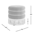 thumbnail image 2 of 17.5" Round Velvet Ottoman | Multi - use in Different Rooms | Intricate Bullion Fringe Detailing | Overcomes Boring Furniture Choices, 2 of 4
