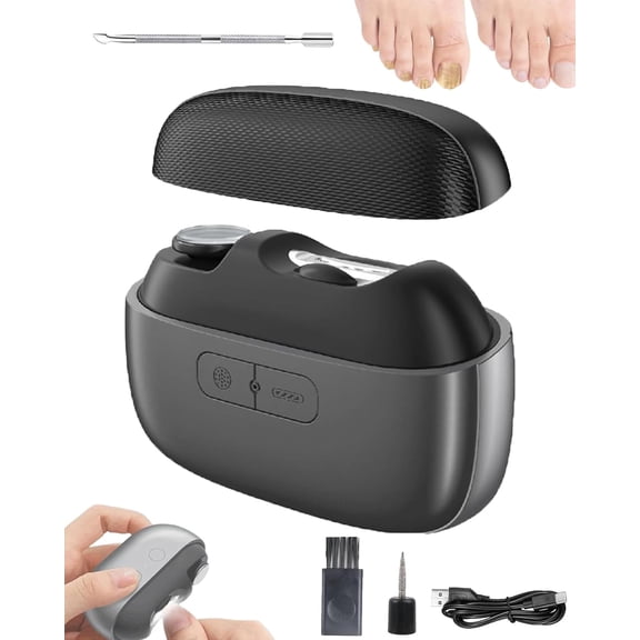 2026 New Electric Nail Clippers, Three-in-One Easy-Cut Smart Nail Trimmer with Light Polishing Function, Suitable for The Elderly and People with Mobility Issues