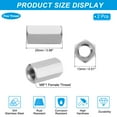 thumbnail image 2 of Uxcell M8 x 1-Pitch 304 Stainless Steel Hex Coupling Nuts, 2Pcs 25mm / 1" Length Fully Threaded Rod Coupling Nut Studding Connector Fasteners, Silver Tone, 2 of 7