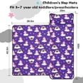 thumbnail image 5 of Unicorn and Heart Purple Pattern Teens Toddler Nap Mat with Pillow, Sleeping Mat Bag for Preschool Daycare 50"x20", 5 of 6