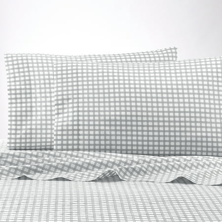 Better Homes and Gardens 300- Thread- Count 100% Cotton Percale Classic Gingham Sheet (Best Cotton Percale Bed Sheets)