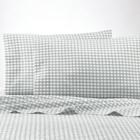 Better Homes and Gardens 300- Thread- Count 100% Cotton Percale Classic Gingham Sheet Set