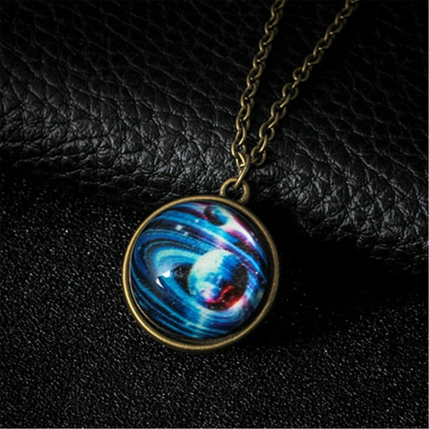 Gaqring Solar System Necklace Pendant Necklace Galaxy Double Sided Glass Dome Cheap Stuff Walmart