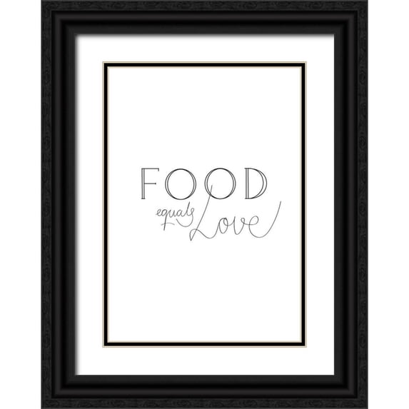 Artographie Studio 18x24 Black Ornate Wood Framed with Double Matting Museum Art Print Titled - Food is Love