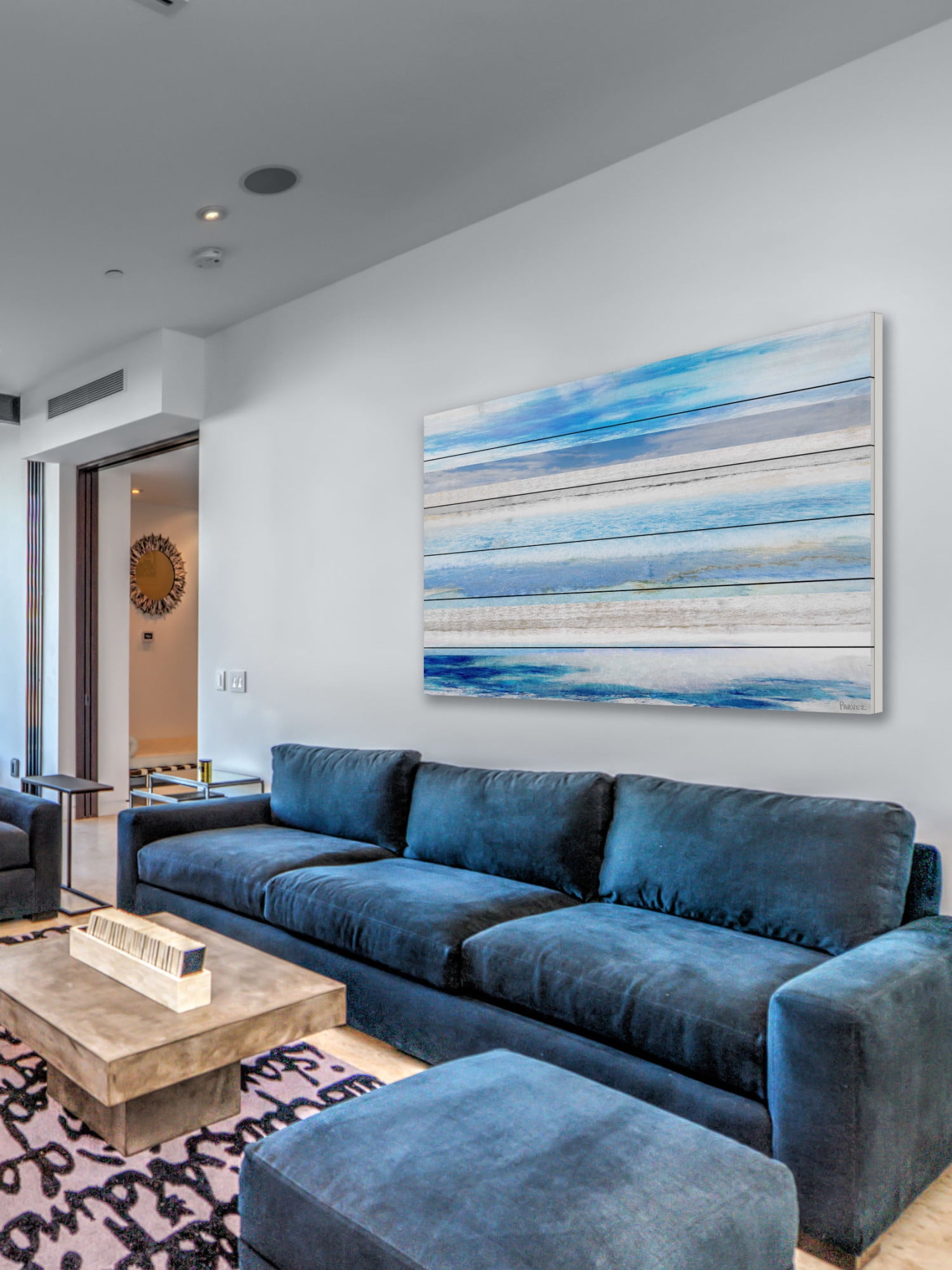 Parvez Taj "Baia Azul" Print on White Wood