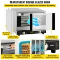 thumbnail image 6 of 3-Tier Countertop Convection Oven Commercial, 1440W 21L Electric Baking Oven with Glass Door View Window, Includes Trays, Racks and Gloves, 6 of 7