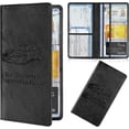 thumbnail image 1 of Car Registration and Insurance Holder, Leather Car Document Card Holder, Vehicle Glove Box Wallet Case Organizer with Magnetic Shut for Driver's License, Key Contact Information Cards (Black), 1 of 7