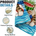 thumbnail image 4 of Hello Summer Cat Watermelon Beach Coastal Decorative House Flag, Ocean Nautical Garden Yard Outside Decoration, Outdoor Large Decor Double Sided 28 x 40, 4 of 6