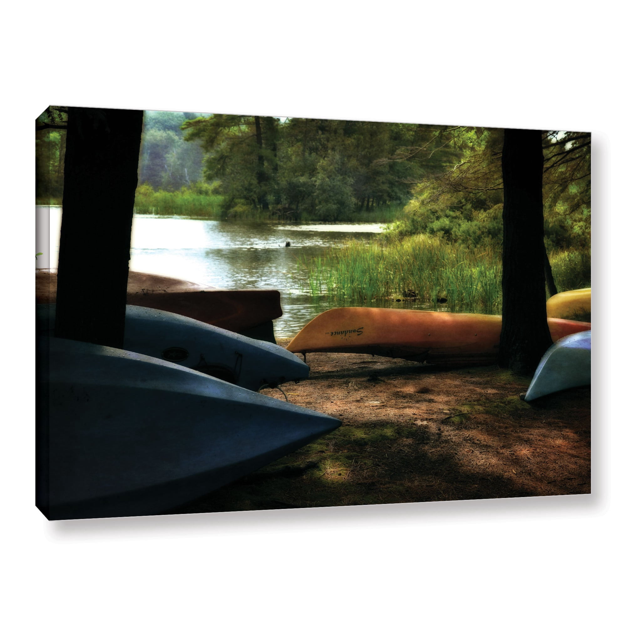 ArtWall Kevin Calkins "Kayaks at Rest" Gallery-Wrapped Canvas