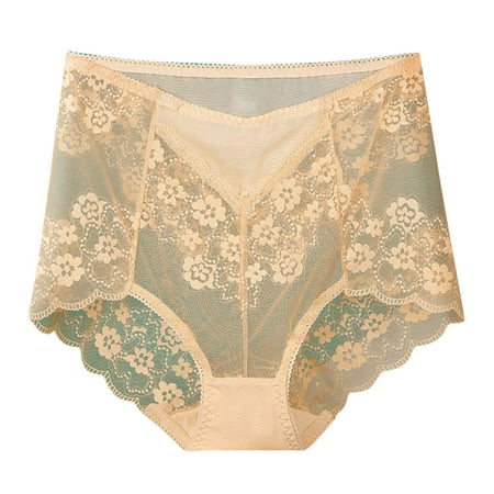 Aofany Women s Ultra-Thin Lace Panties Large Size High Waist Sexy Breathable Mesh Briefs Butt Lifting And Tummy Control Daily Underwear