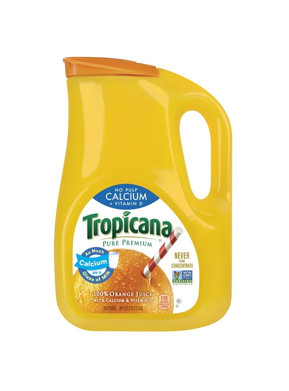 Tropicana Pure Premium, No Pulp Calcium + Vitamin D, 100% Orange Juice, 89 oz Jug